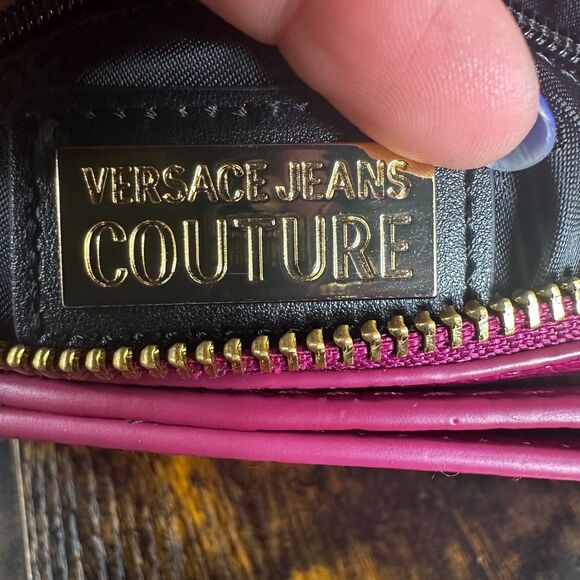 Versace Jeans Couture Pink Pebbled Gold Accent Crossbody Bag Purse Shoulder Hand - Picture 5 of 16